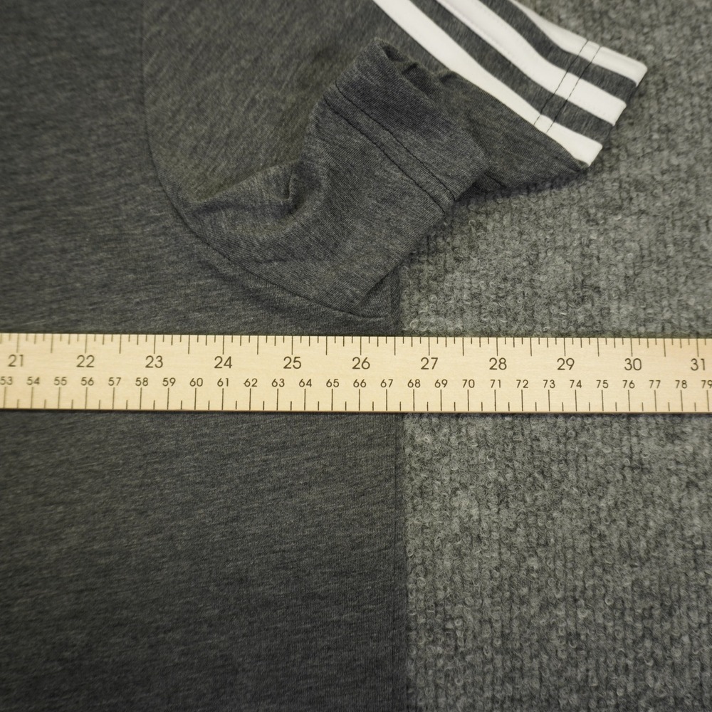 NEW Adidas T-Shirt Mens 2XL Grey 3-Stripe Aeroready Short Sleeve Tee Training - Picture 3 of 11
